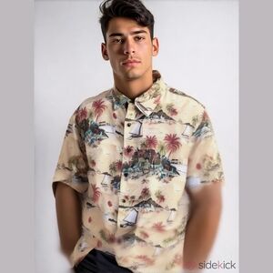 Silk Traders Hawaii By Sunrise Int.U.S.A Short Sleeves Shirt, Large ,Vintage,GUC